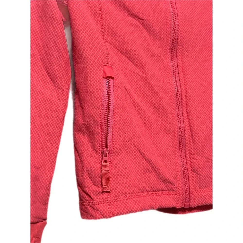 All In Motion Full Zip Hoodie Girls Size S Pink Excellent Textured Thumbhole